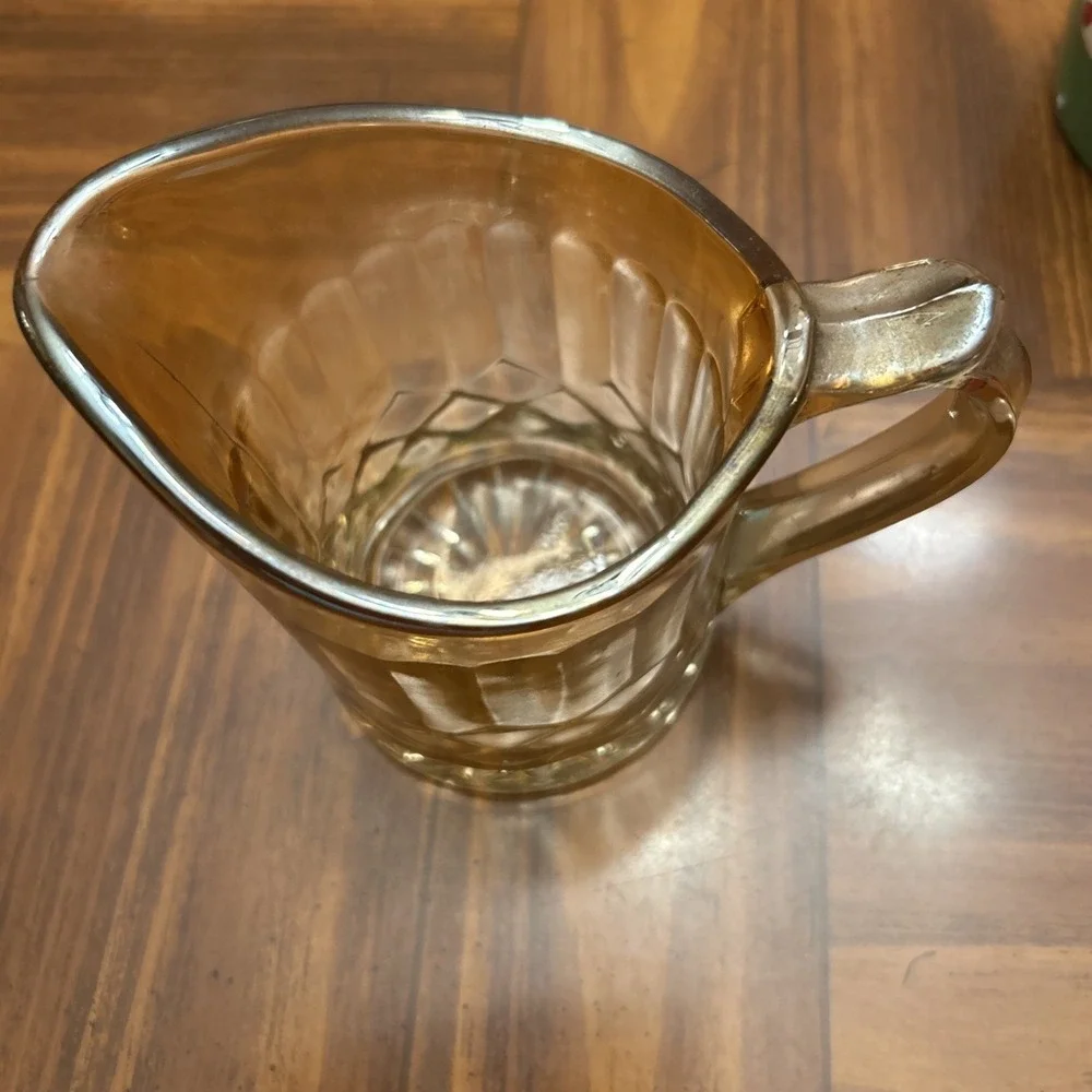 Us Glass Co Marigold Luster‎ Creamer Pitcher Depression